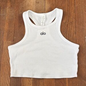 Alo white cropped tank